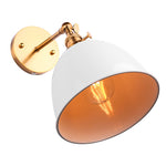 Brass and White Vintage Style Wall Lamp